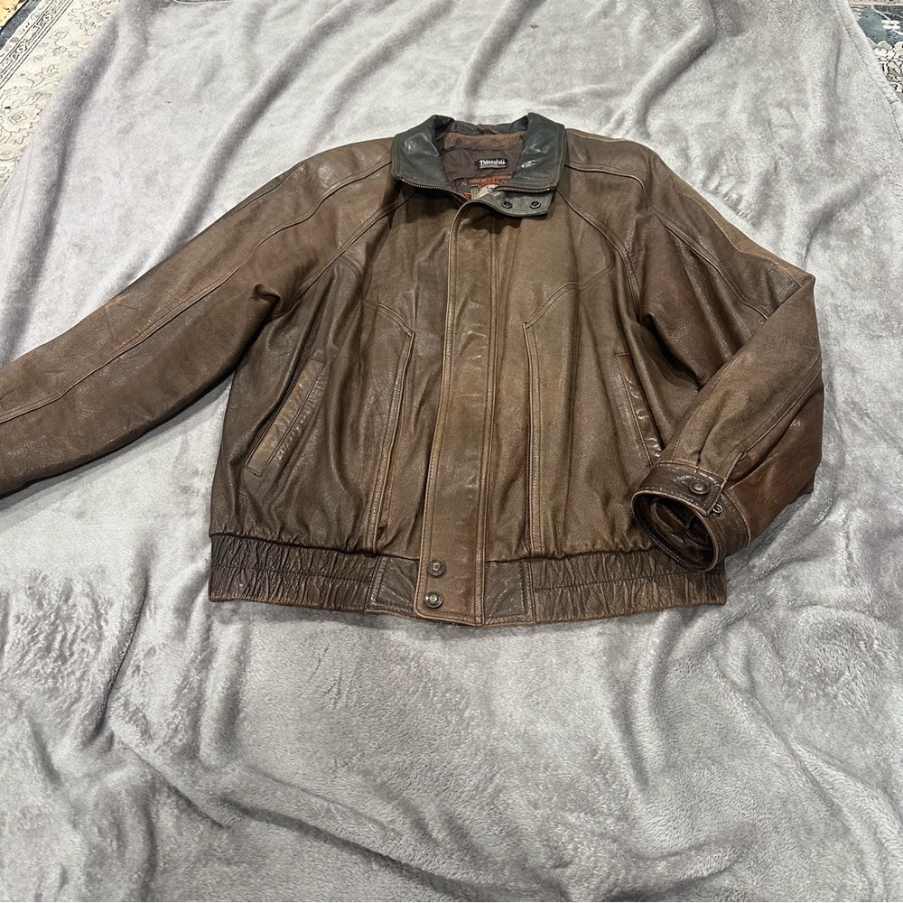 Men's Adventure Bound Brown Leather Bomber Jacket